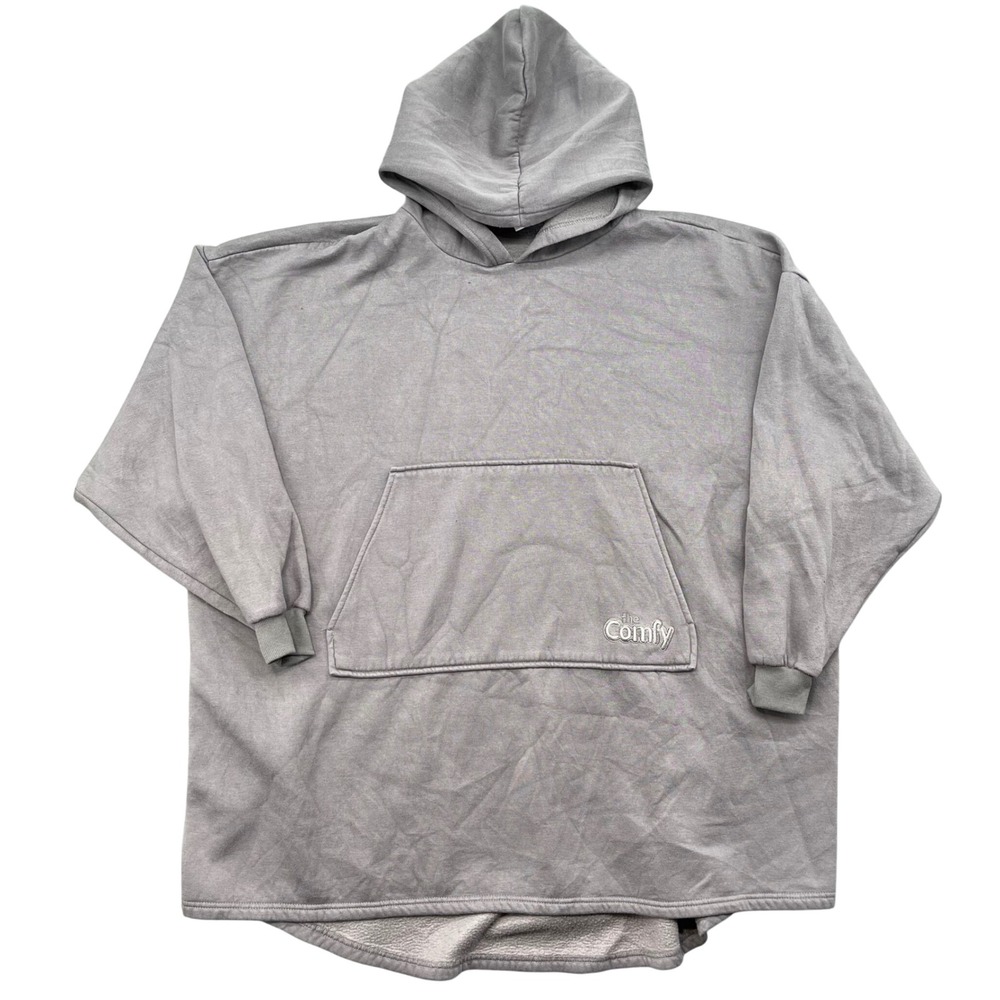 The Comfy Hoodie Blanket Gray Sweatshirt Fleece Lined One Size